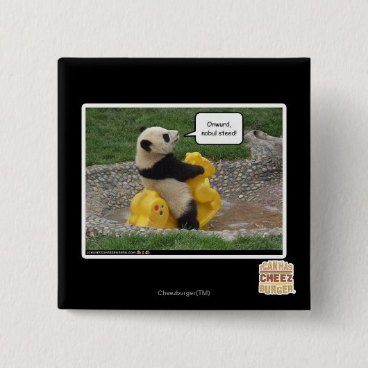 Onwurd, nobul steed! vierkante button 5,1 cm (Voorkant)