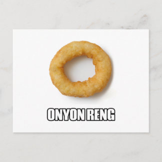 ONYON RENG - Humorly misspeld uien Ring Briefkaart