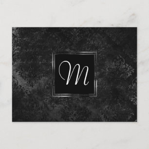 Onyx Black Velvet   Monogram karton Briefkaart