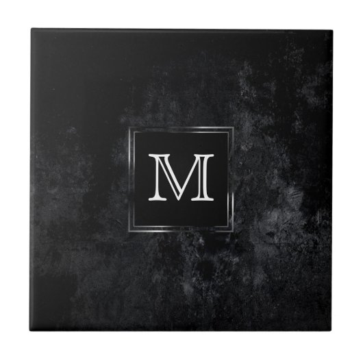 Onyx Black Velvet | Monogram karton Tegeltje (Voorkant)