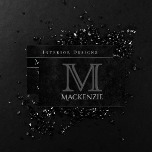 Onyx Black Velvet   Monogram karton Visitekaartje