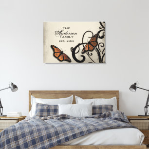 Onyx Butterfly Swirl Family Wrapped Canvas Afdruk