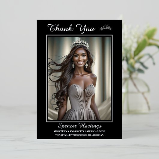 Onyx Carte de remerciements imprimée à l'huile bri (Debout devant)