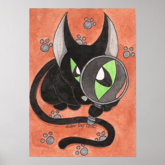 Onyx cat 'Iets is Afoot' Poster (Voorkant)