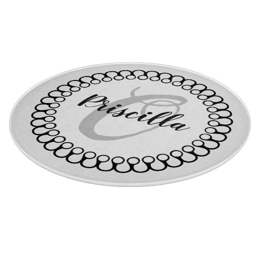 Onyx Decorative Circular Monogram Cutting Board Snijplank (Hoek)