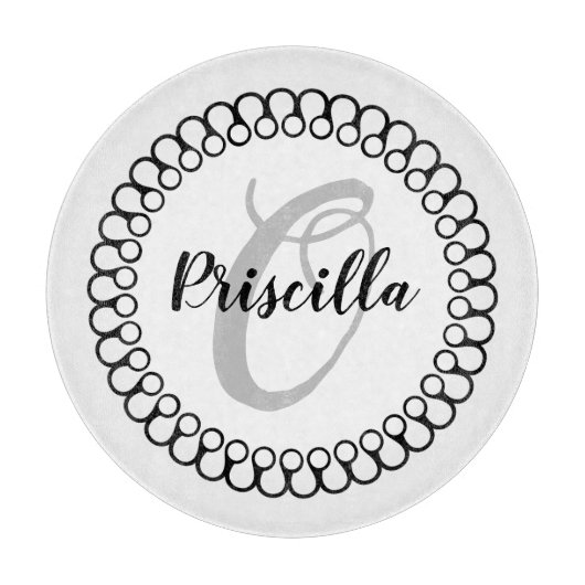 Onyx Decorative Circular Monogram Cutting Board Snijplank (Voorkant)