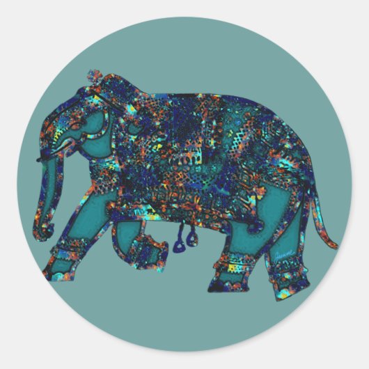 Onyx Elephant Ronde Sticker (Voorkant)