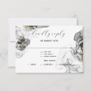 Onyx en gouden RSVP-kaart RSVP Kaartje