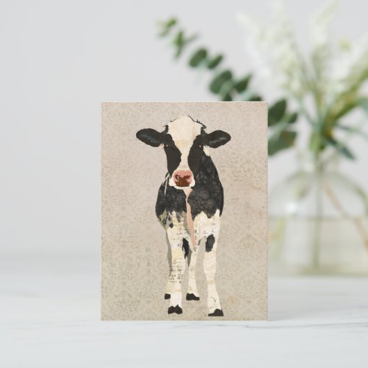 Onyx en Ivory Cow-Briefkaart Briefkaart (Staand voorkant)