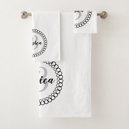 Onyx Ensemble de serviettes de bain Monogramme Cir (En situation)