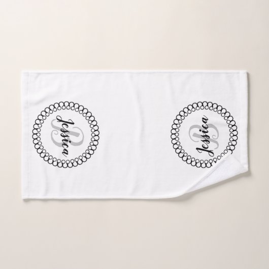 Onyx Ensemble de serviettes de bain Monogramme Cir (Serviette à main)