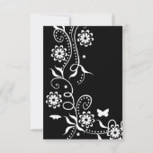 Onyx Floral Swirl Invitation à la douche nuptiale (Dos)