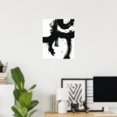 Onyx Gesture - zwarte verflijnen Poster (Thuiskantoor)