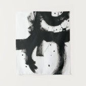 Onyx Gesture - zwarte verflijnen Wandkleed (Voorkant)