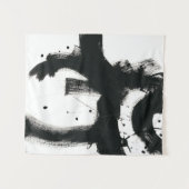 Onyx Gesture - zwarte verflijnen Wandkleed (Voorkant (horizontaal))