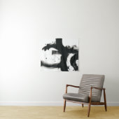 Onyx Gesture - zwarte verflijnen Wandkleed (In Situ (horizontaal))