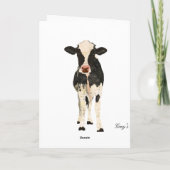 Onyx & Ivoor Koe Verjaardag Kaart (Achterkant)