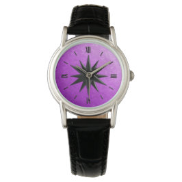 Onyx-kompas roos - amethyst achtergrond horloge