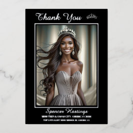 Onyx Shine Folie bedrukt Dank u kaart