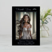 Onyx Shine Folie bedrukt Dank u kaart (Staand Voorkant)