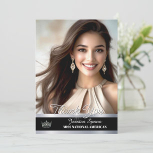 Onyx Shine Thank You Card voor Pageant Titleholder