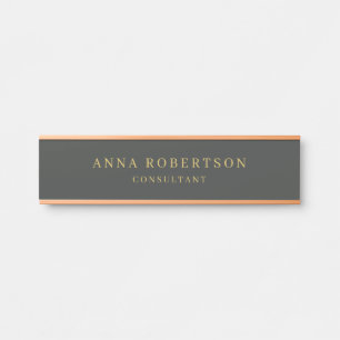 Onyx Zwart & Goud Kleuren Professioneel Minimalist Deurbordje