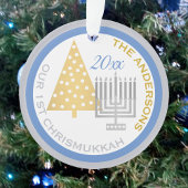 Onze 1e Chrismukkah Menorah Tree Keepsake Foto Ornament