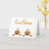 Onze 1e HALLOWEEN (TWINS) Kaart (Gele Bloem)