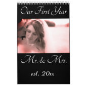 Onze 1e jaar foto trouwkalender kalender (Hoes)