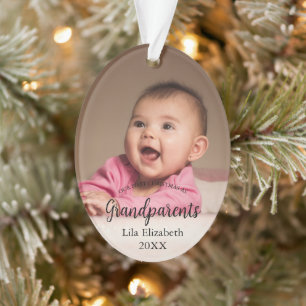 Onze 1e kerst als grootouders babyfoto ornament