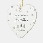 Onze 1e Kerst als Mr & Mrs Eerste Getrouwd Paar Keramisch Ornament (Links)