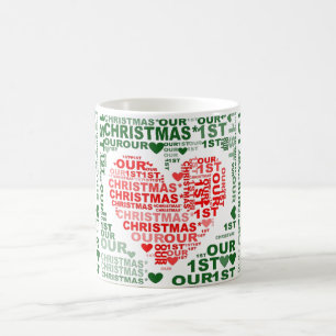 Onze 1e kerst Rode Hart Koffie Theemok. Koffiemok