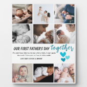 Onze 1e Vaderdag samen - Aangepaste 9-foto Fotoplaat (Voorkant)