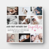 Onze 1e Vaderdag samen - Aangepaste 9-foto Fotoplaat (Voorkant)