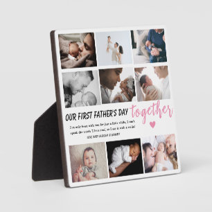 Onze 1e Vaderdag samen - Aangepaste 9-foto Fotoplaat