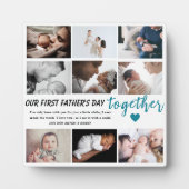 Onze 1e Vaderdag samen - Aangepaste 9-foto Fotoplaat (Voorkant)