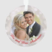 Onze 1e vakantie bruiloft foto Ornament (achterkant)