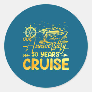 Onze 50ste huwelijksverjaardag cruise reis echtgen ronde sticker