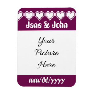 Onze 8-Bit Harten in Wijnhart Save-the-Date Magnee Magneet