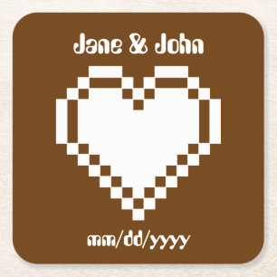 Onze 8-bits harten in chocoladepapier Onderzetter
