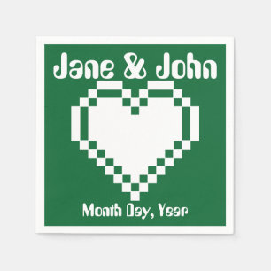 Onze 8-bits harten in Green Napkins Servetten