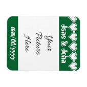 Onze 8-bits harten in Green Save-the-Date Magnet Magneet (Horizontaal)