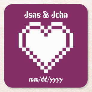 Onze 8-bits harten in het Onderzetter Wijnpapier