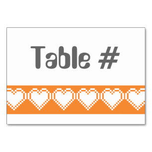 Onze 8-bits harten in Oranje tafeltjes Kaart