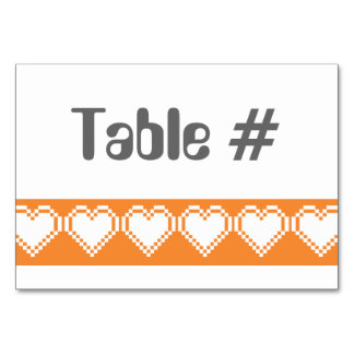 Onze 8-bits harten in Oranje tafeltjes Kaart