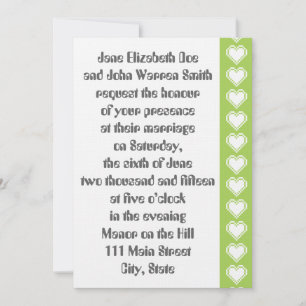 Onze 8-bits harten in Peridot Wedding Invitation Kaart