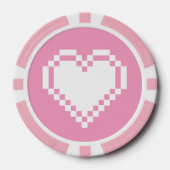 Onze 8-bits harten in Petal Pink Poker Chips (Voorkant)