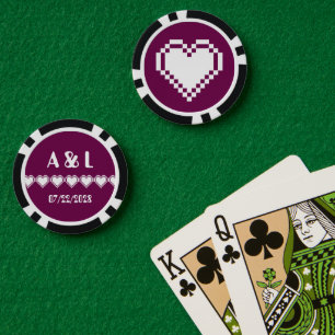 Onze 8-bits harten in wijn poker chips