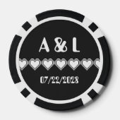 Onze 8-bits harten in zwart poker chips (Achterkant)
