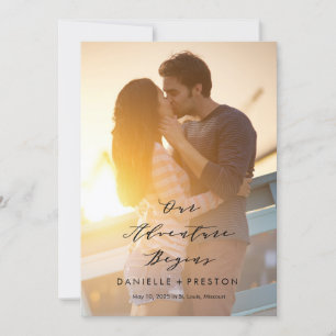 Onze Adventure Editable-kleur bespaart de datumkaa Bedankkaart